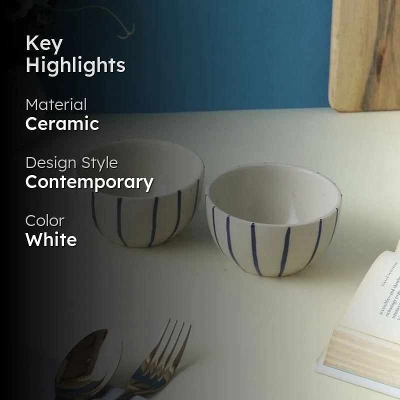 Kline Stripe Ceramic Bowl - Set Of Two media 2