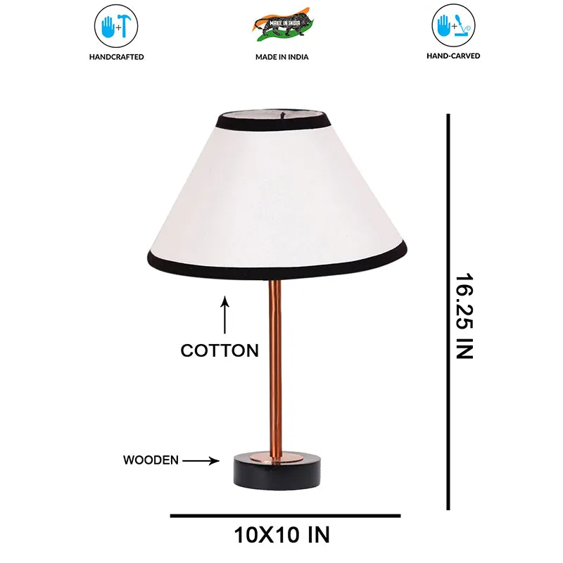 Cotin II Stripe Rodin Wooden Table Lamp - White,Copper,Black media 7