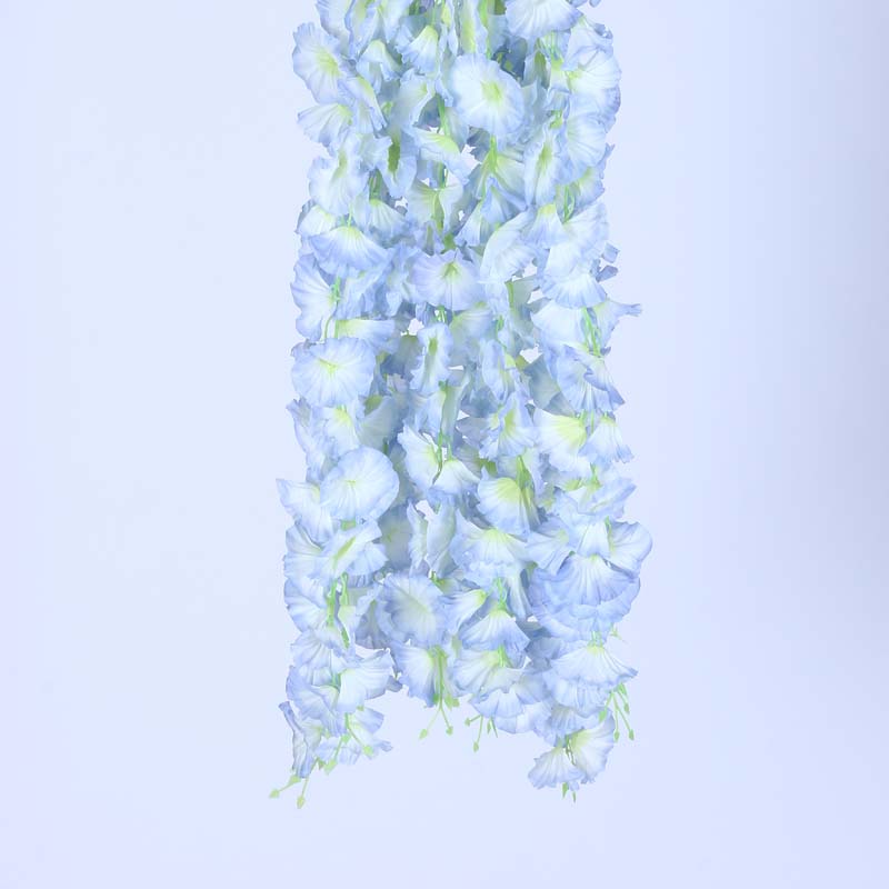 Faux Lush Hanging Morning Glory Plant (Blue) -  2.8 Feet media 3