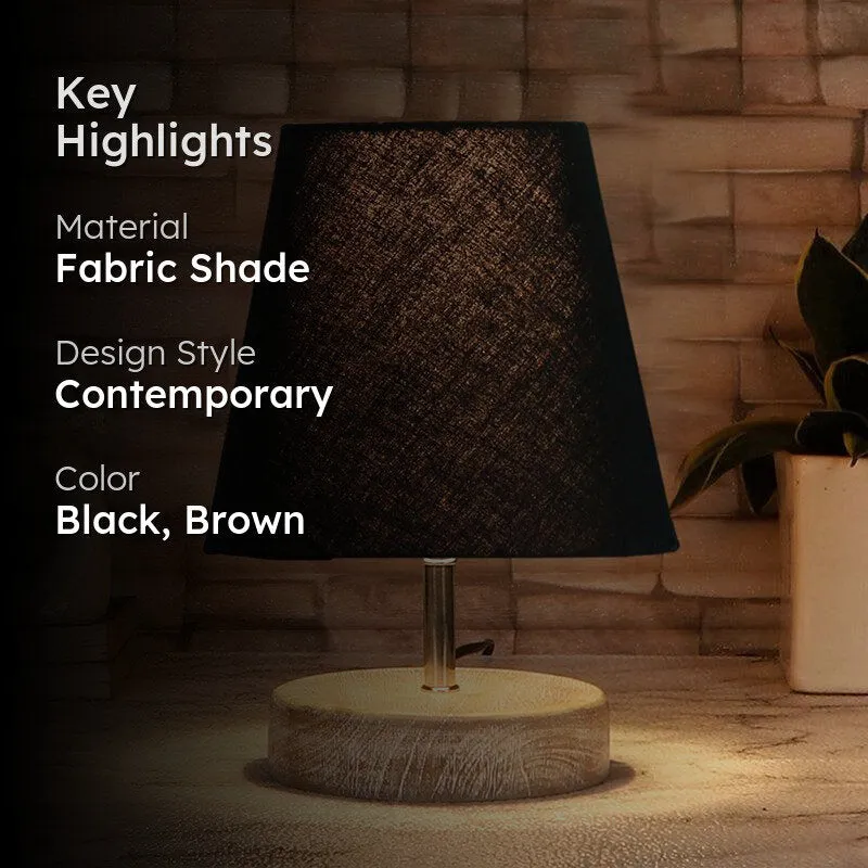 Renvo Fabric Table Lamp - Black,Brown media 2