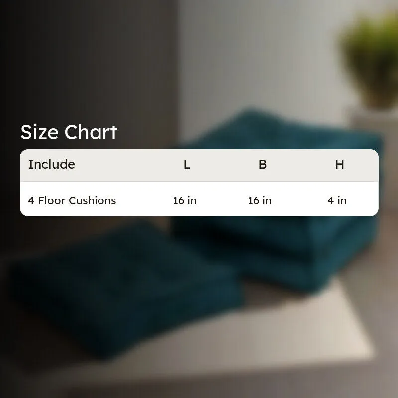 Tara Floor Cushion (Botanical Green) - Set Of Four media 8