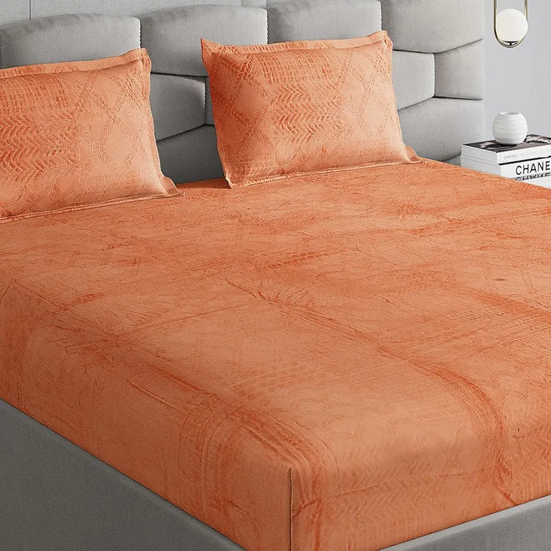 Monte Carlo MuseWeave Bedsheet (Orange) - 280 GSM media 3