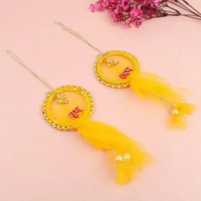 Karishma Fabric Latkan (Yellow) - Set Of Two media 3