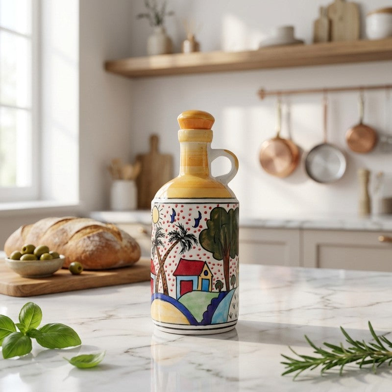 Mediterranean Pour Ceramic Oil Dispenser - 1000 mL