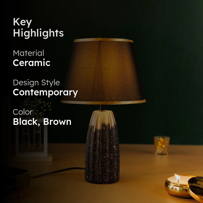 Ebla Ceramic Table Lamp - Black,Brown media 2