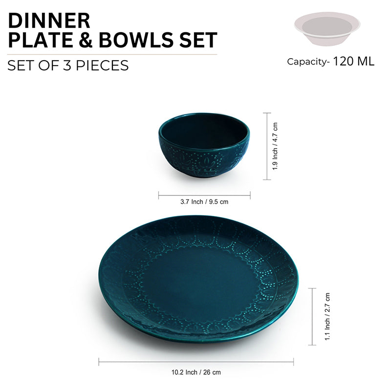 Forest Fern Ceramic Dinner Set - 3 Piece Set media 7
