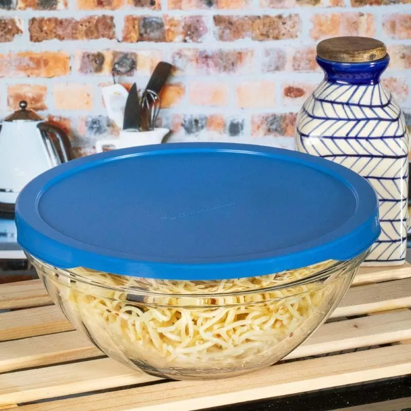 Pasabahce Gestal Storage Bowl With Blue Lid media 3