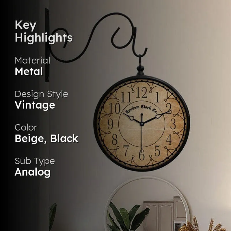Augusta Double Sided Vintage Station Clock media 2