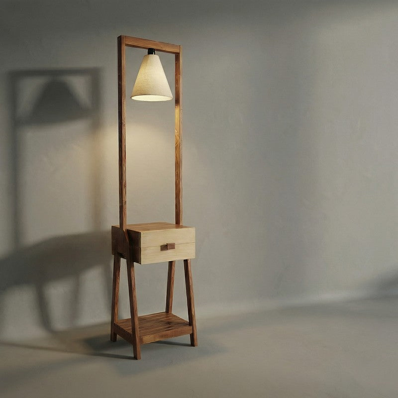 NeutralGlow Wooden Floor Lamp - Brown media 8