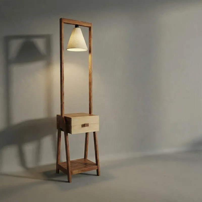 NeutralGlow Wooden Floor Lamp - Brown media 8