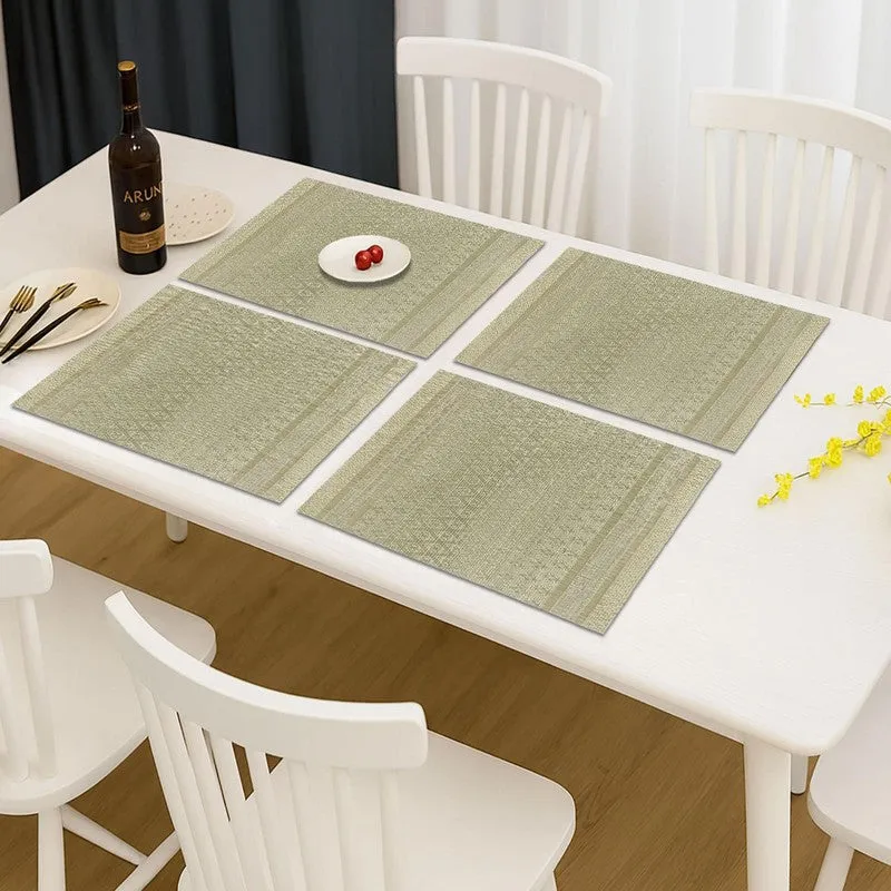 Amara Golden Rectangle PVC Table Mats - Set Of Four media 1