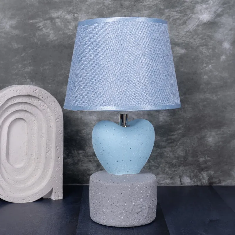 AarviDecor Everly Decorative Fabric Table Lamp - Blue media 3