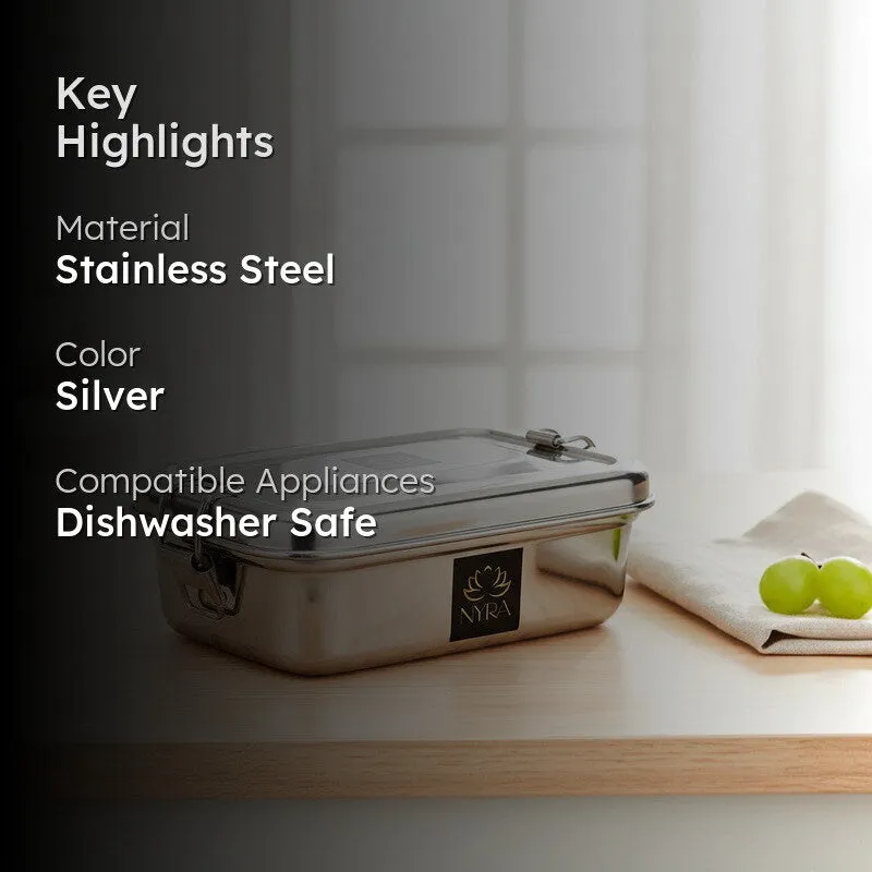 Krish Bliss Square Stainless Steel Tiffin & Lunch Box - 400 ML media 2