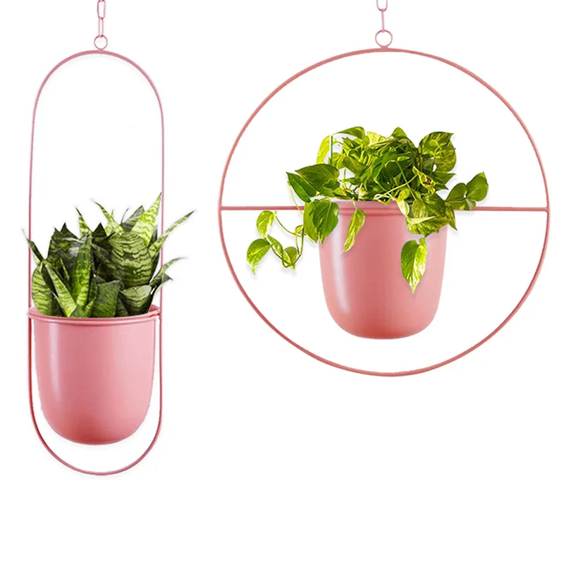 Metra Hanging Planter (Pink) - Set Of Two media 4