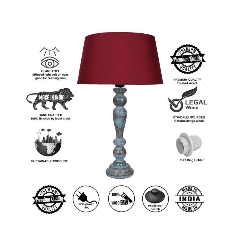 Amaya Fabric Table Lamp - Red,Blue media 6