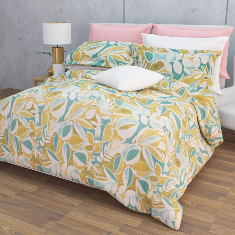 Spa Florals Cotton Bedsheet (Green) - 144 TC media 8