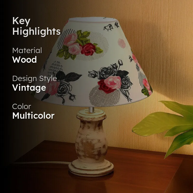 GleamCraft Decorative Desk Wooden Table Lamp - Multicolor media 2