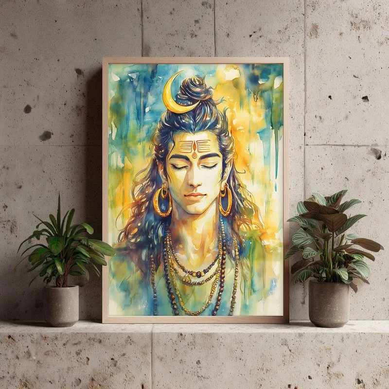 Shaktimayi Durga Spiritual Archival Paper Wall Painting - Natural Brown Frame media 4