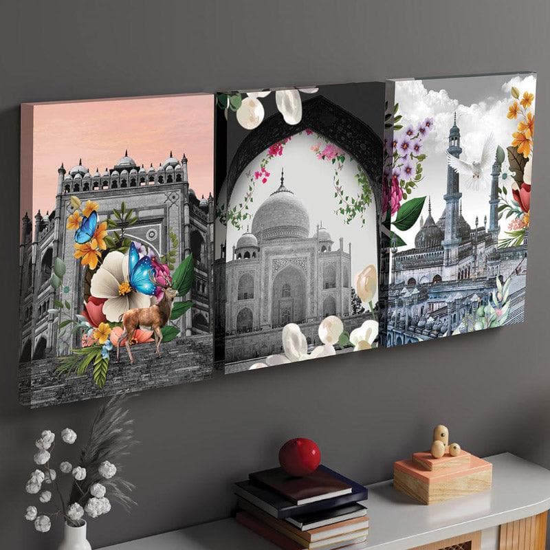 Indian Heritage Canvas Wall Painting - Set Of Two