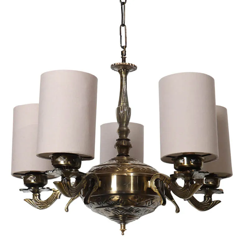 Kiaro Cylindrical Golden Antique Ceiling Lamp media 4