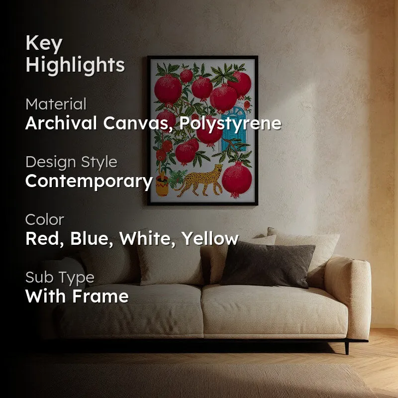 Garden Scene Canvas Wall Painting - Black Frame media 2