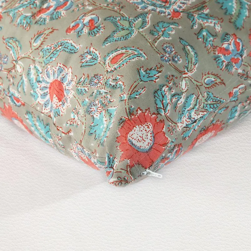 Jahnvi Printed Cushion Cover (Grey) - Set Of Five media 3