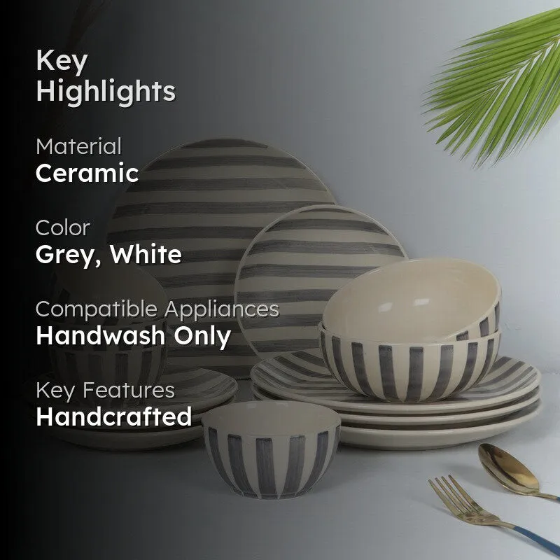 EasyServe Dining Set (Grey,White) - 14 Piece Set media 2