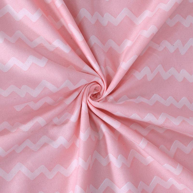Lora Stripes PolyCotton Bedsheet (Pink) - 150 GSM media 4
