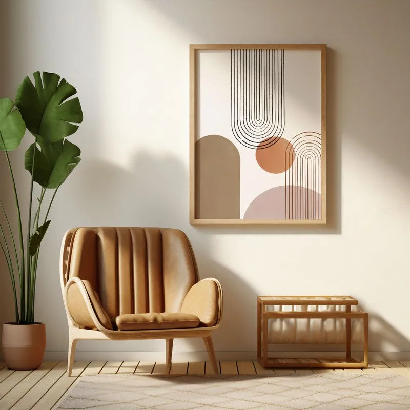 Balanced Arches Canvas Wall Painting With Brown Frame media 6