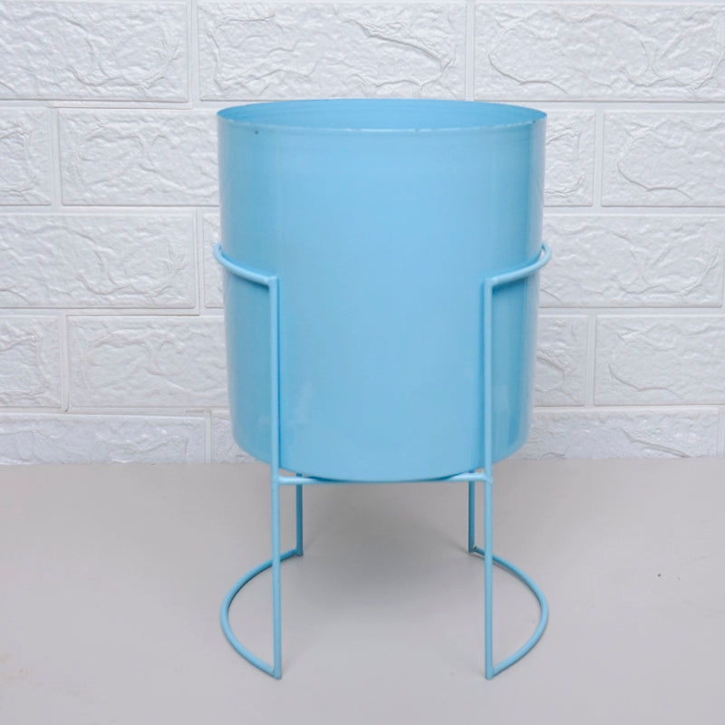 Plantrix Metal Planter With Stand - Blue media 3