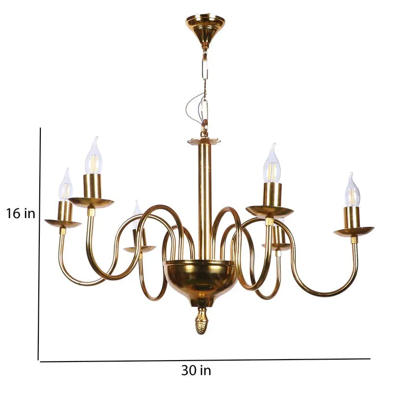 Candela Iron Chandelier - Gold media 8