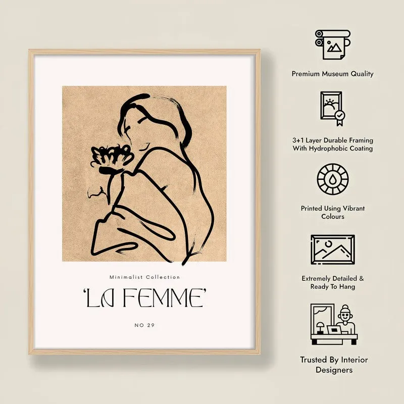 Floral Hush Canvas Wall Painting With Brown Frame media 10