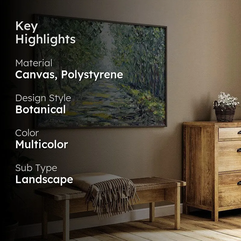 Summer Forest Wall Painting - Black Frame media 2