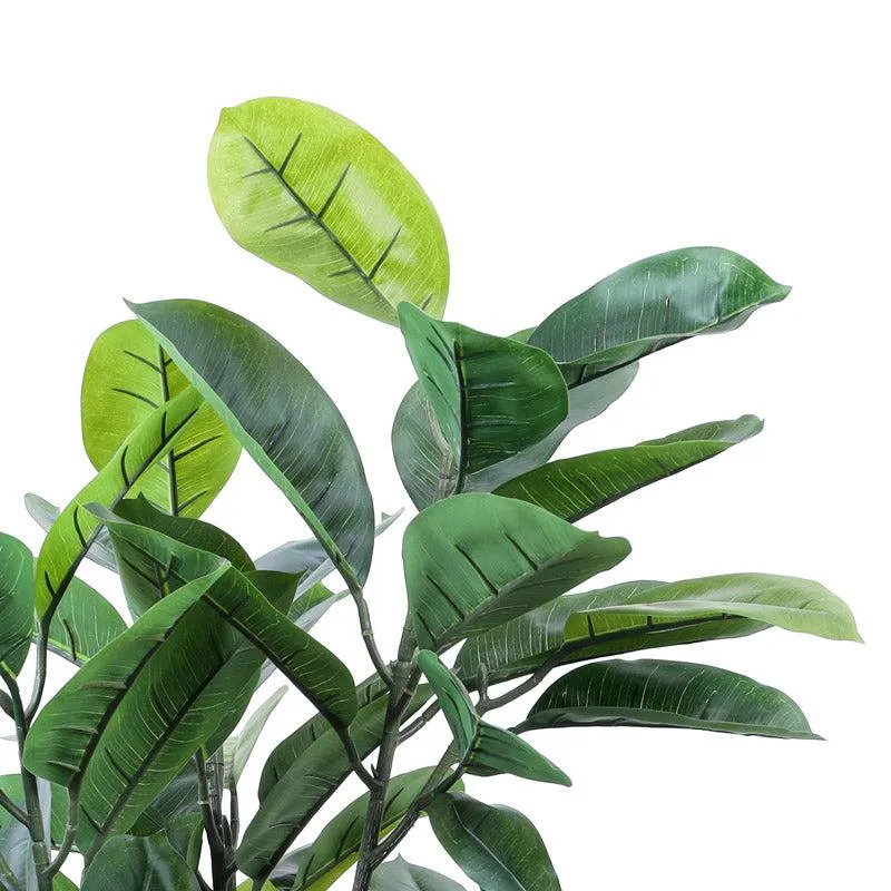 Artificial Realistic Rubber Tree With Black Plastic Pot - 3.9 Feet media 3