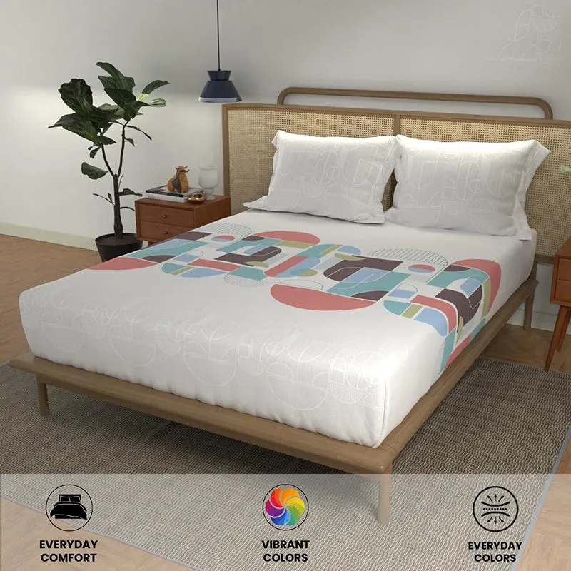 Urban Space Sphera Cotton Bedsheet (Blue,Pink) - 144 TC media 3