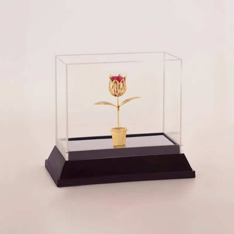 Rose Pot Crown 24K Gold Plated Mild Steel Showpiece media 3