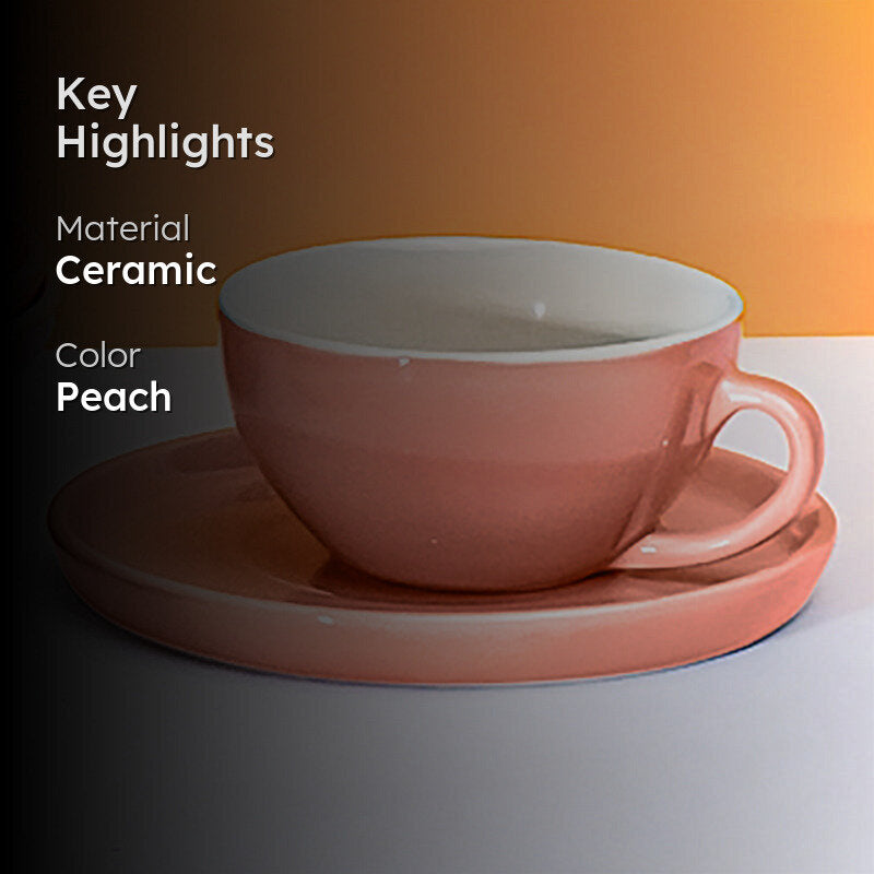Blush & Brew Cup & Saucer (Pink/320 mL) - Two Piece Set media 2