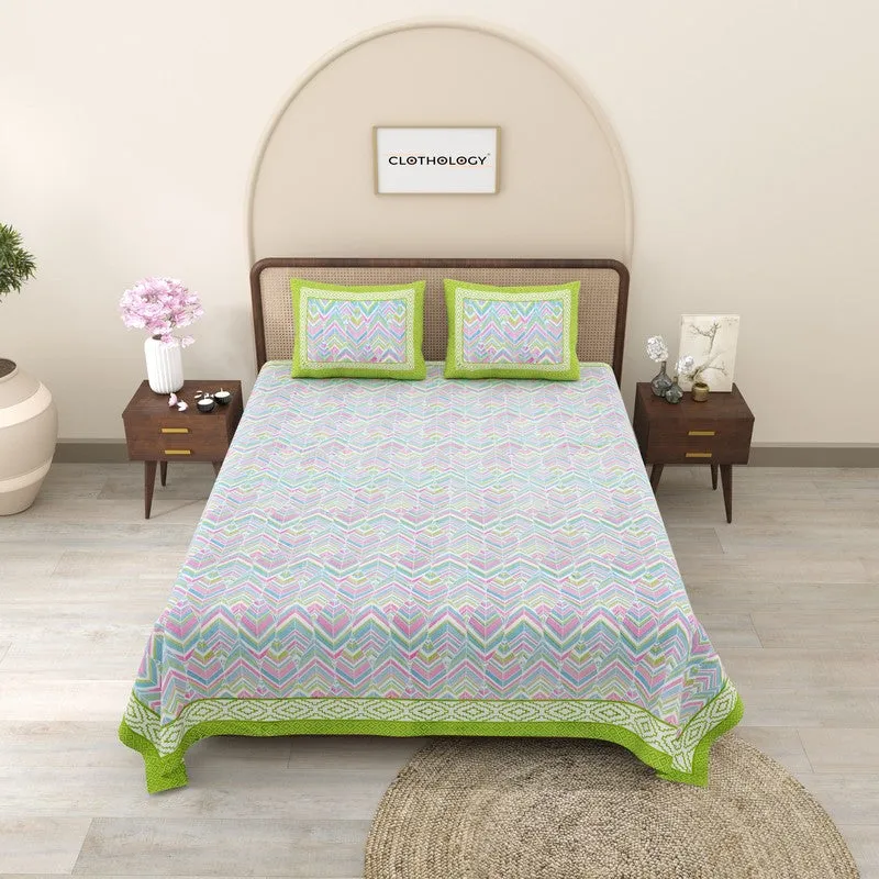 Softum Cotton Bedsheet (Green) - 240 TC media 3