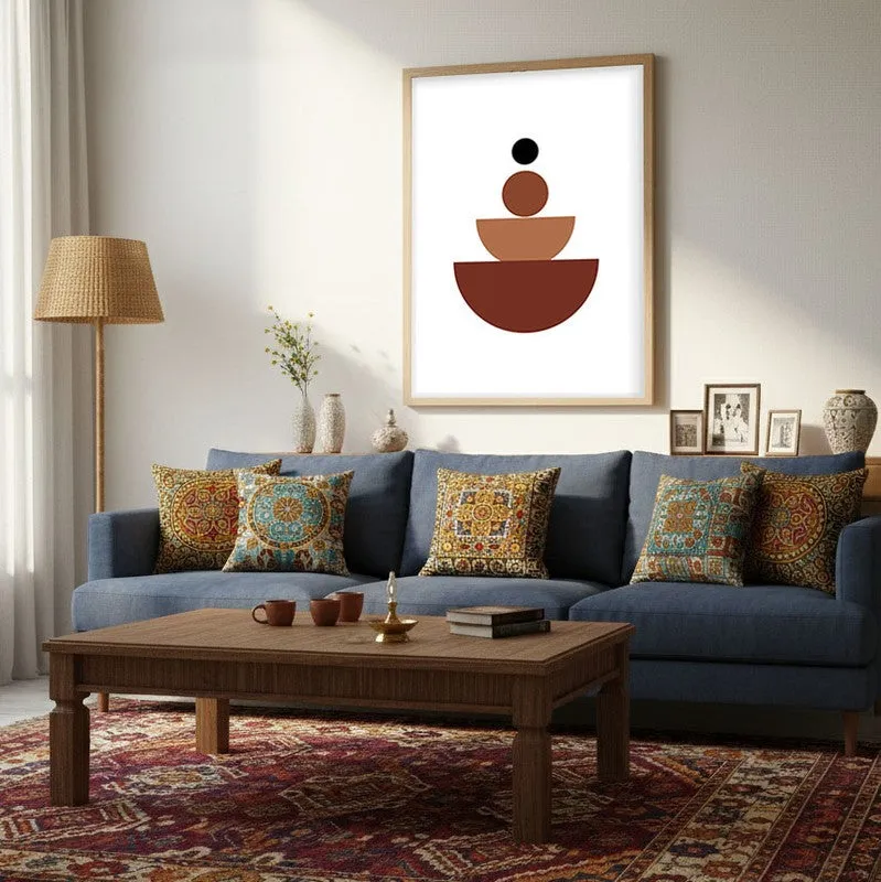 Vertical Calm Canvas Wall Painting With Brown Frame media 5