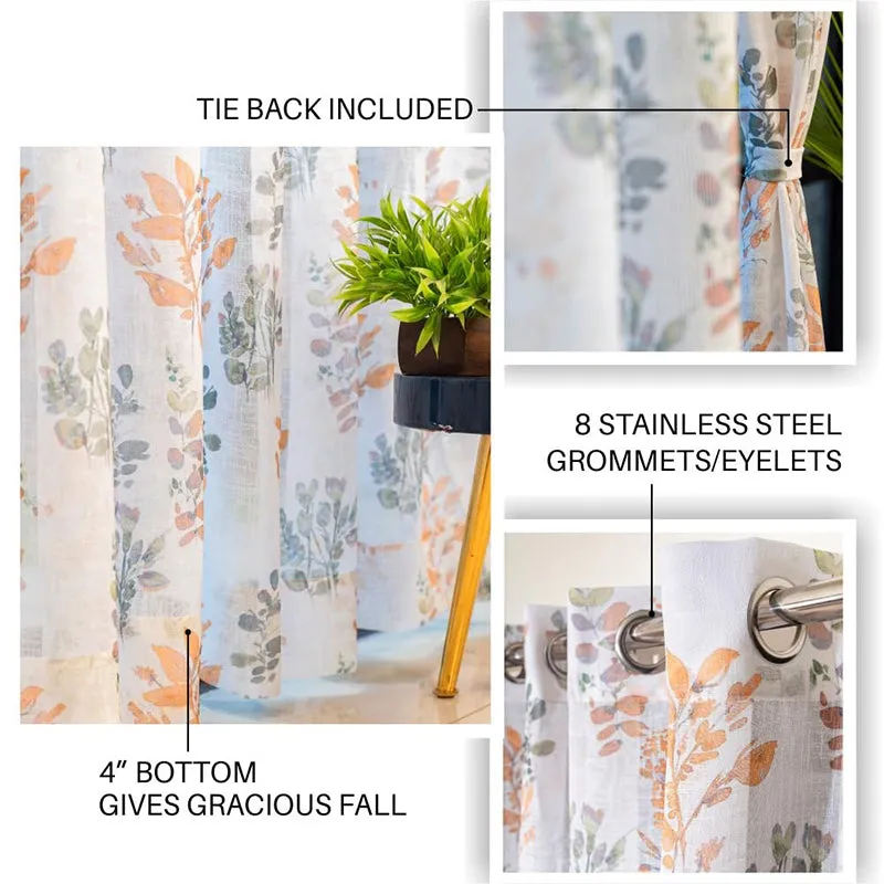 Urban Space Classic Floral Curtain - Set Of Two media 5