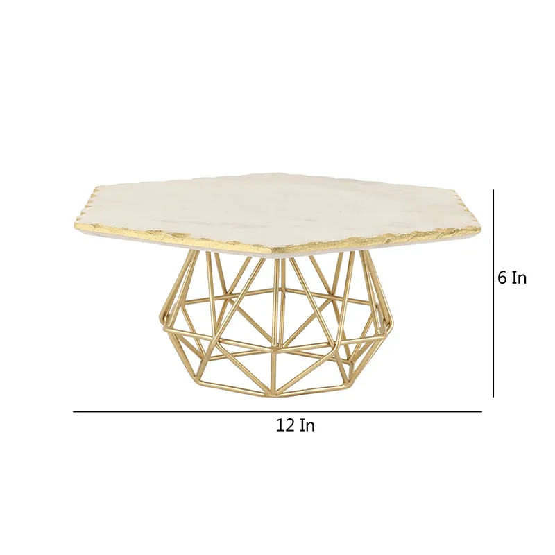 Marmore Hexa Marble Cake Stand With Server & Knife - Three Piece Set media 8