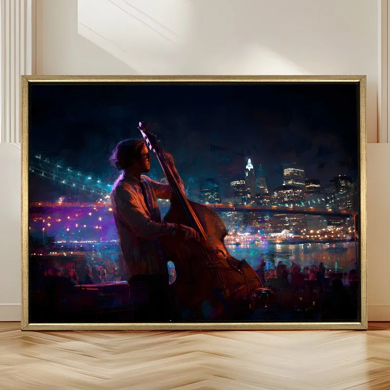 Midnight Bass Canvas Wall Painting With Frame media 4