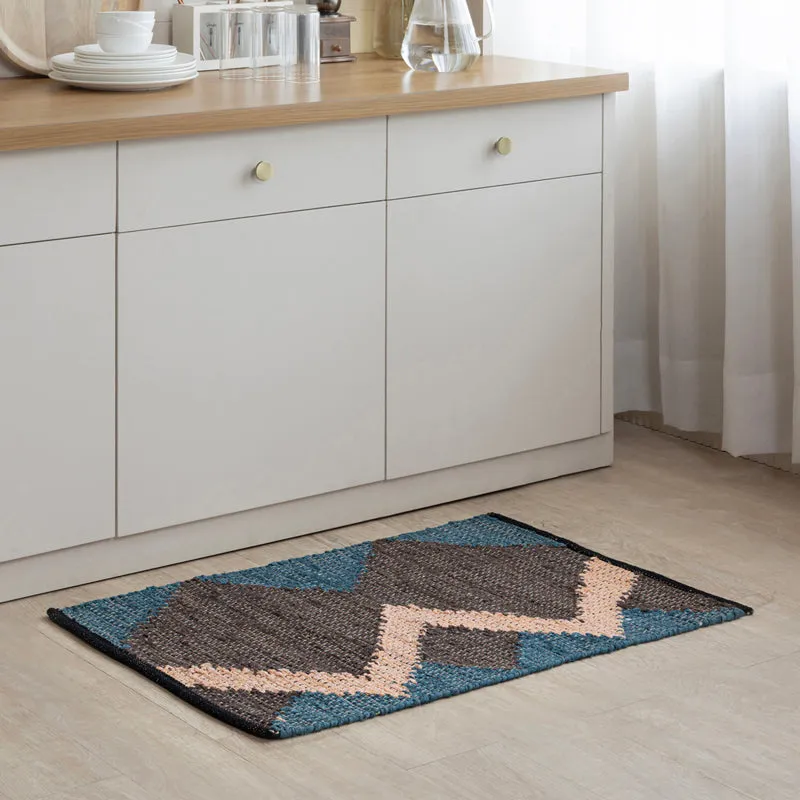 Brayen Cotton Door Mats - Brown & Blue media 3
