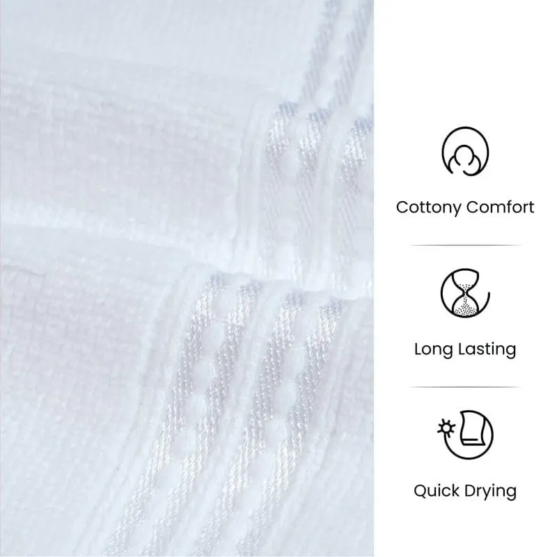 Micro Cotton LuxeDry Solid Hand Towel (White) - Set Of Two media 5