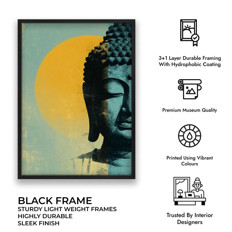 Buddha In Golden Aura III Archival Paper Wall Painting With Black Frame media 9