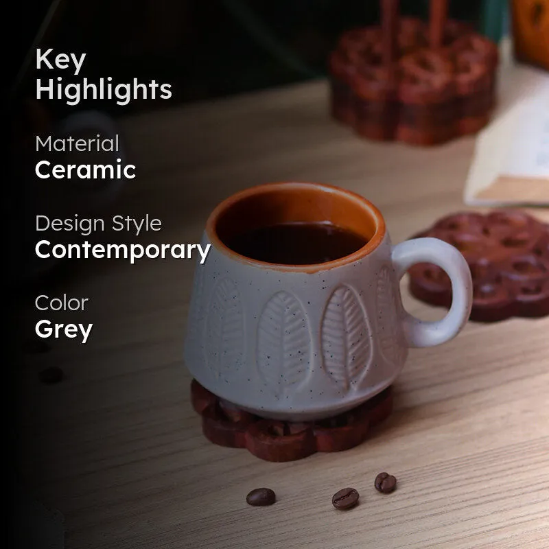 Adriano Ceramic Tea Cup (240 mL/Grey) media 2