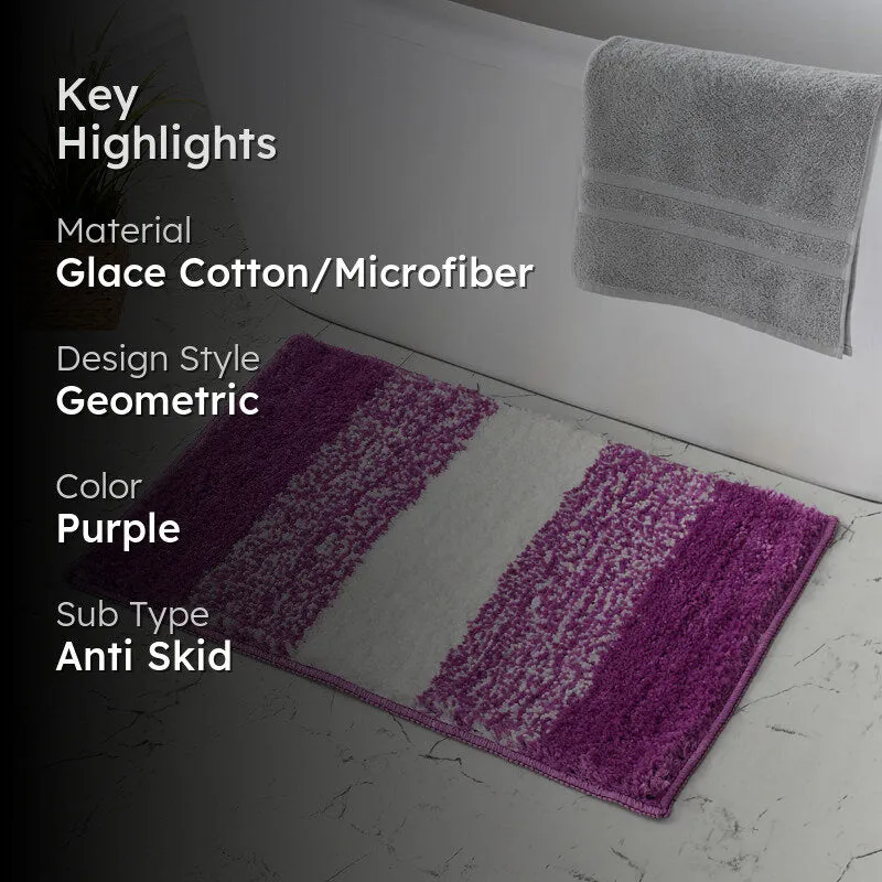 Zyra Cotton Bath Mat - Purple media 2