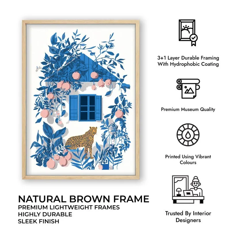 Azureleaf Blue Door Garden Canvas Wall Painting With Brown Frame media 10