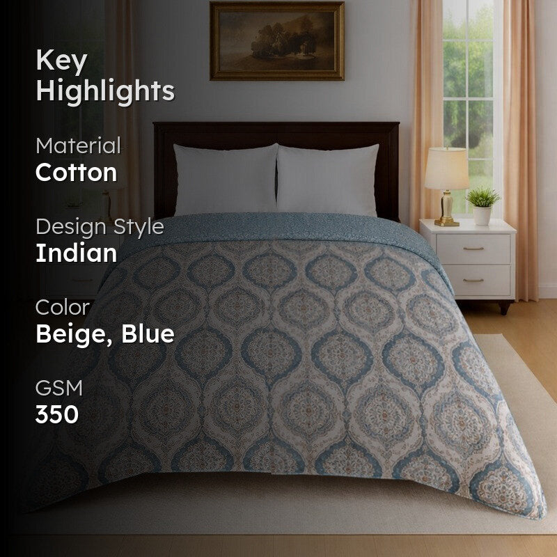 DreamHaven Reversible Cotton Comforter - 350 GSM media 2