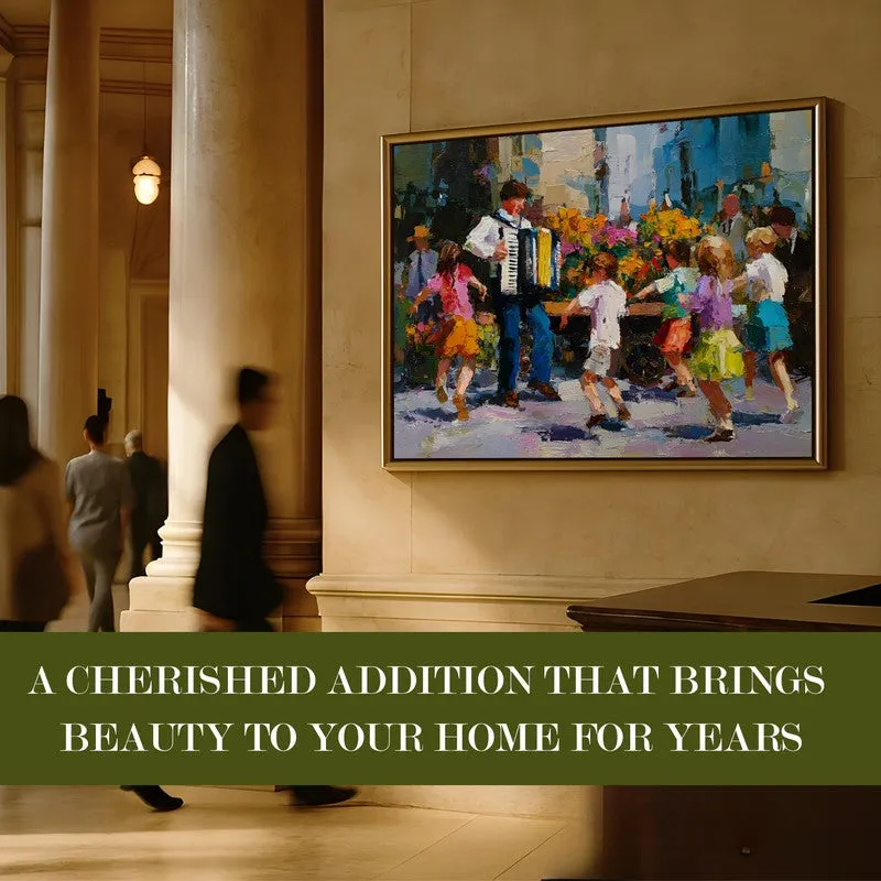 Joyful Market Canvas Wall Painting With Frame media 7